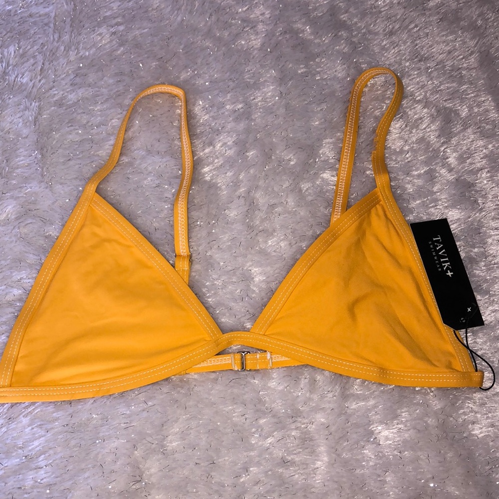 New Tavik Jett Triangle Swim Top Mango Size Large
